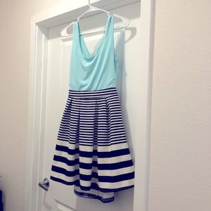Blue and striped dress